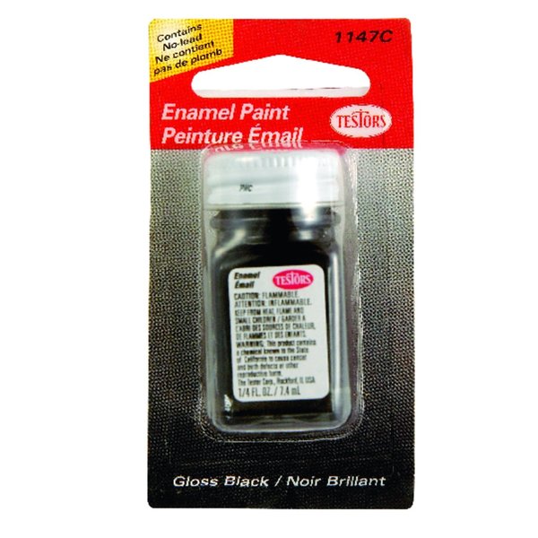 Testors Gloss Black Hobby Paint 0.25 oz 1147C-2